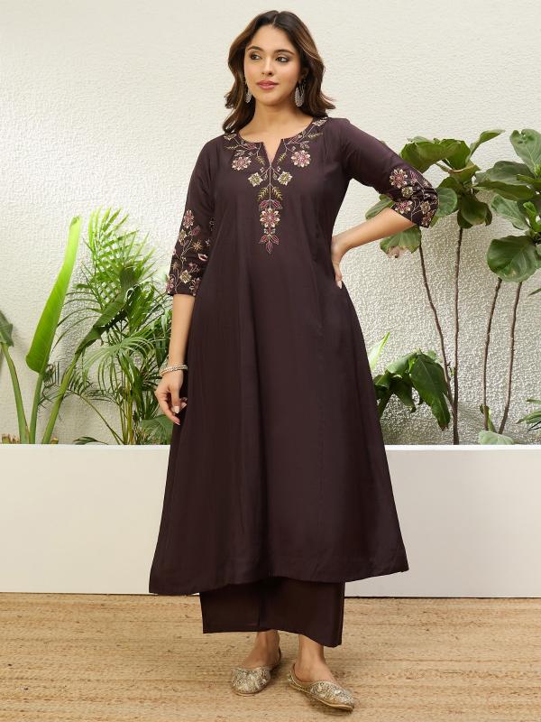 VP 9713 C Women Anarkali Kurta with Pant & Dupatta Suits, Festive Ethnic Set